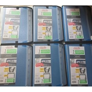 Five Star Expanding File Office Folder Zipper 7‎ Pocket Expandable Lot Of 6 Blue